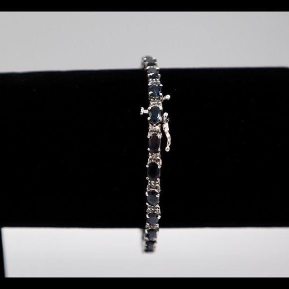 Diamond and sapphire bracelet. - Picture 3 of 7